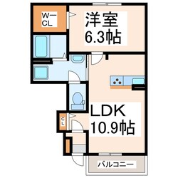 府内古閑 徒歩3分 1階の物件間取画像